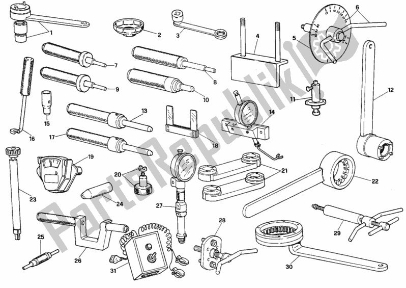 Todas as partes de Ferramentas De Serviço De Oficina, Motor do Ducati Superbike 916 SPS 1997